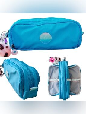 Kipling GITROY Metallic Pencil Cosmetic Case Accessories Sea Blue
